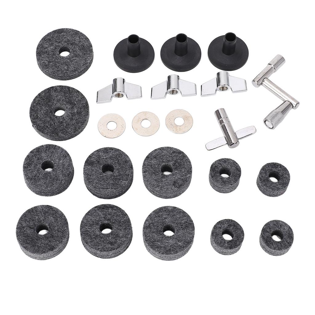 23 Stück Becken Ersatzzubehör Rutschfest 2,5cm 4cm 5cm Filzpads Trommelbecken Hülsen Muttern