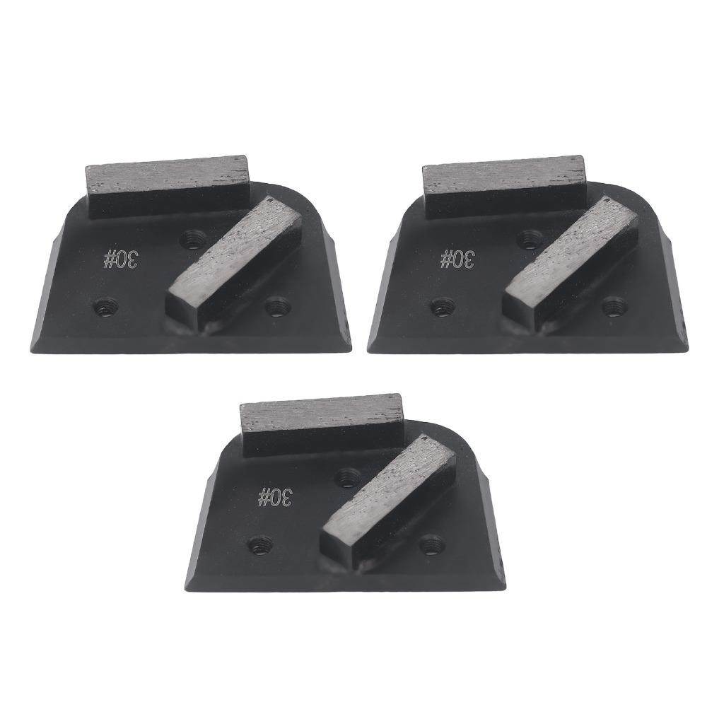 3pcs 6mm Bore Thread Diamond Grinding Shoes 2 Teeth Polishing Shoes Block  Concrete Floor Grinding
