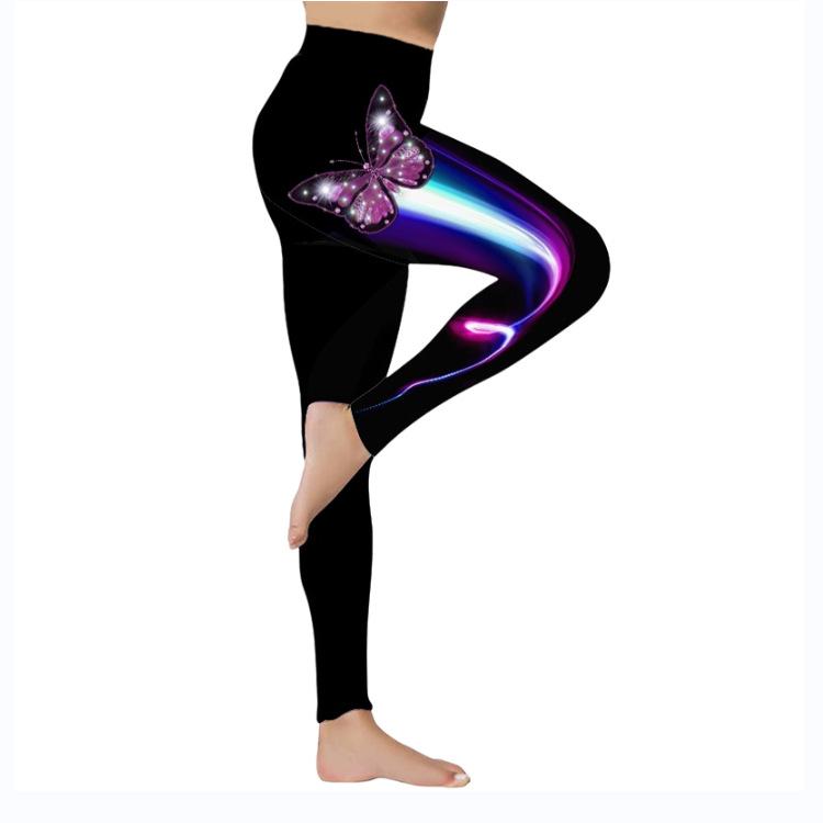

Разноцветные переливающиеся леггинсы для йоги с принтом бабочки, для похудения, женские XY1036 Small синий