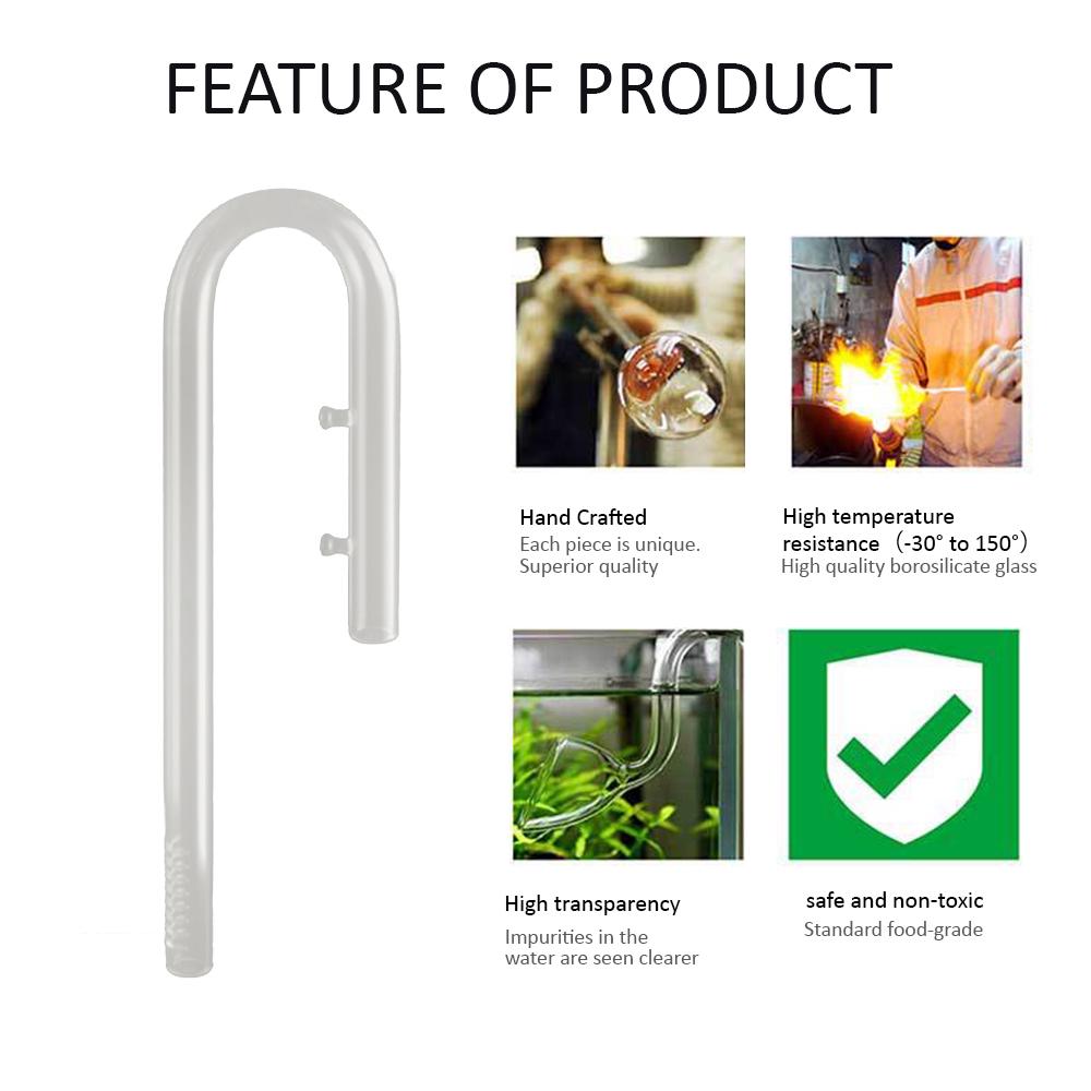 Glass Transparent Tube Inflow For Plants Aquarium Canister Filter U ...