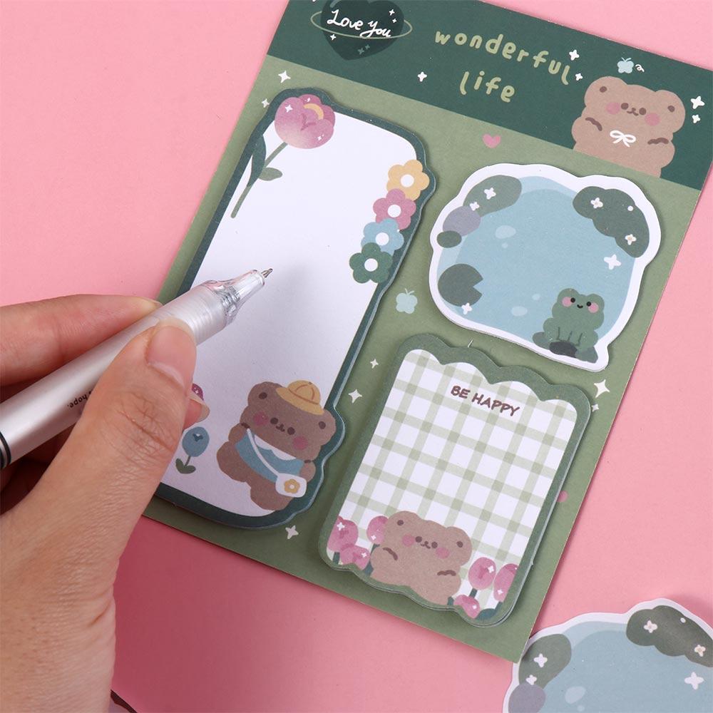 Rabbit Bear Sticky Notes Bear Rabbit Sticky Notes Notebook Cartoon Sticky Notes Planner