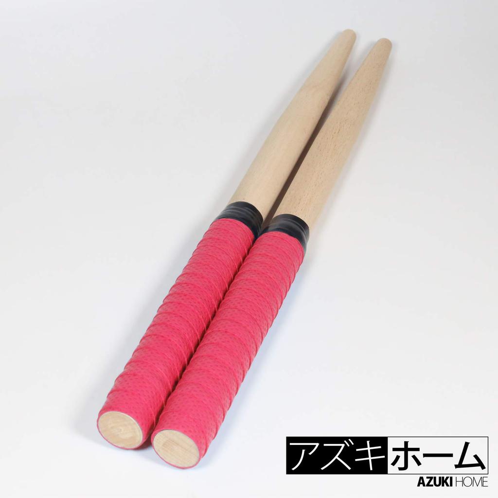 Azuki Home Taiko Maibachi Drumstick for Beginners Storage Bag with Replacement Grip Red