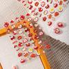 Cute Bow Knot Apple Firework Nail Art Stickers – Embossed DIY Adhesive Nail Decals