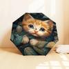 1pc Kitten, Leaves Print Umbrella , Multi-functional Umbrellafor Men & Women, Valentine's Day Gift0817021