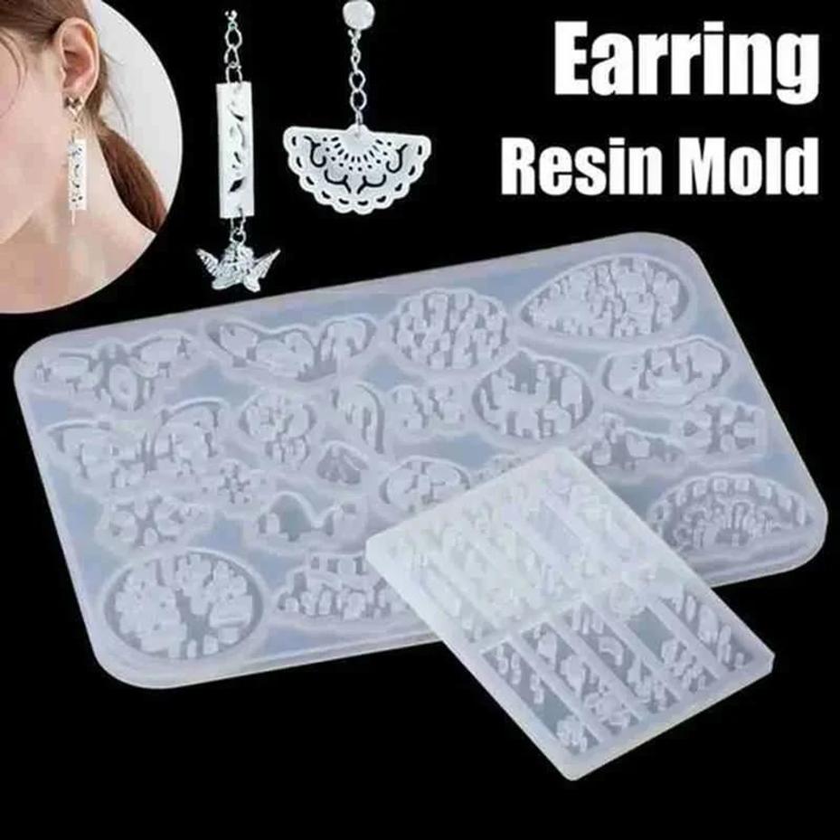 1 Pcs Transparent DIY Crafts Epoxy Necklace Model Pendant Silicone Mold Crystal Earring Resin Mold Jewelry Making Tools