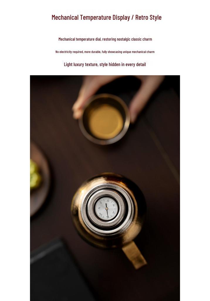 Mo Ji Luxury Titanium Teapot Watch Display Thermos - Portable & High-Grade.