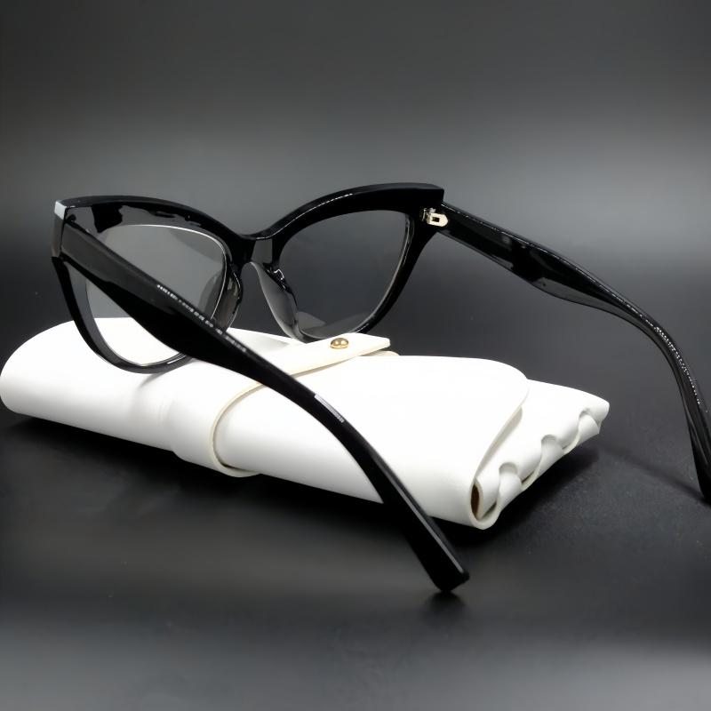 Women'S Ins Style Photochromic Presbyopia Glasses Fashion Multicolour Cat Eye Rivet Eyeglasses Anti Blue Light Reading Glasses