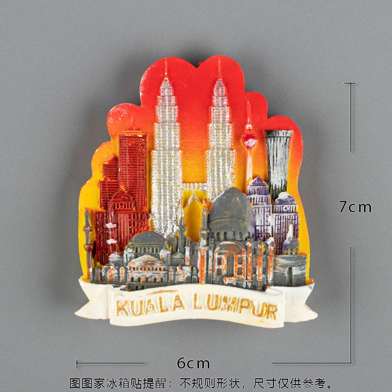 Malaysia Kuala Lumpur Twin Towers Kühlschrankmagnete Kühlschrank Magnetaufkleber Tourismus Souvenir Sammlung Harz Magnetstab