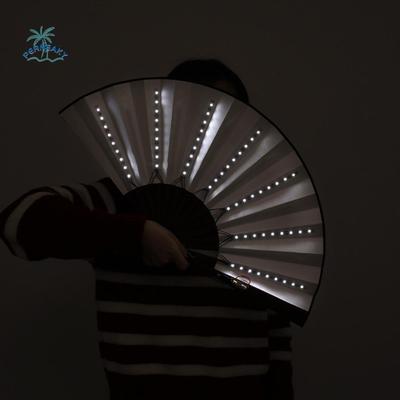 Creative Glow Folding LED Fan Colorful Portable LED Luminous Fan Handmade Glow In The Dark Dancing Light Fan Rave Festival