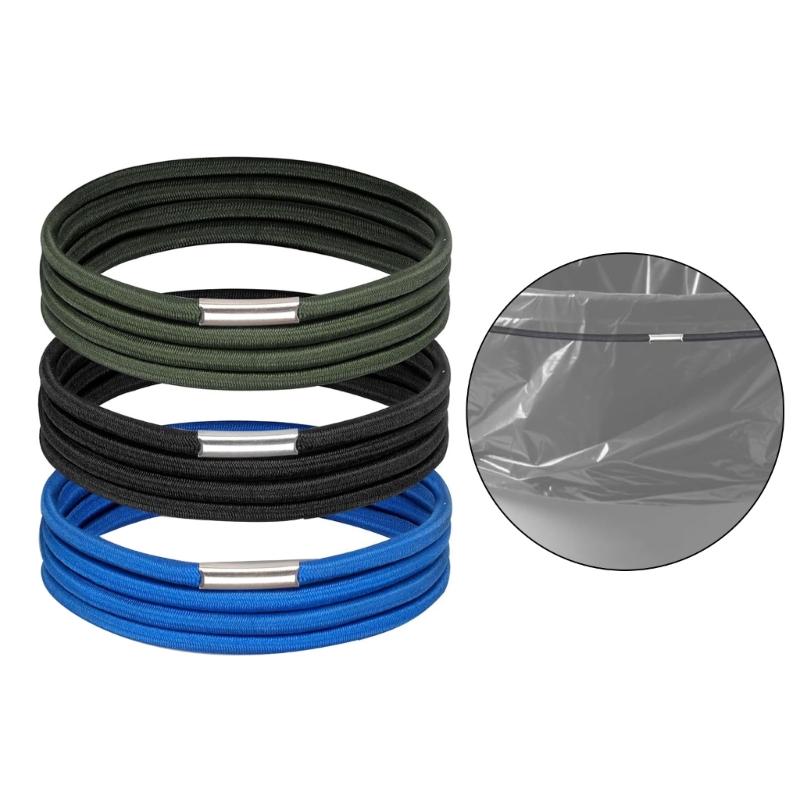 3PCS Efficient Rubber Garbage Bag Retainers Stretch Elastic Bands For Indoor Outdoor Trash Containers Efficient Bands