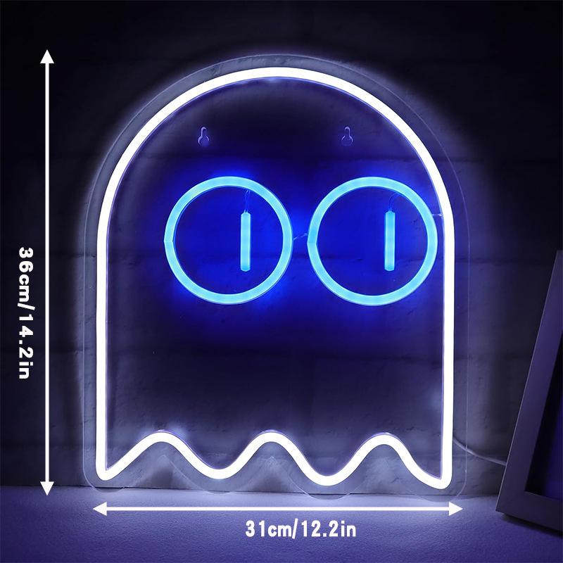 Neon Ghost LED Halloween Decorative Lamp - Luminous Silhouette Light