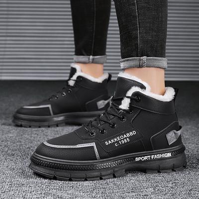 Bottes de mode pour hommes Chaussures d'hiver pour hommes Bottes de neige de mode Chaussures Grande taille Baskets d'hiver Bottines Chaussures pour hommes Bottes d'hiver Noir Bleu Chaussures