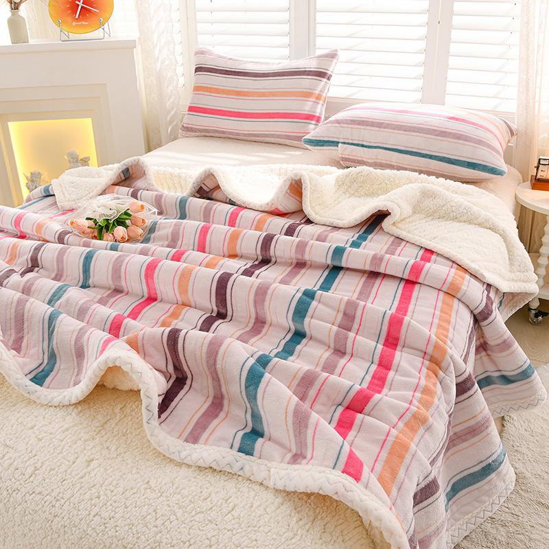 

Floral Printed Soft Coral Fleece Throw Blanket Thick Warm Imitation Lambswool Autumn Winter Blankets for Bed Sofa Nap Blanket 1.0x1.5m Kid Size
