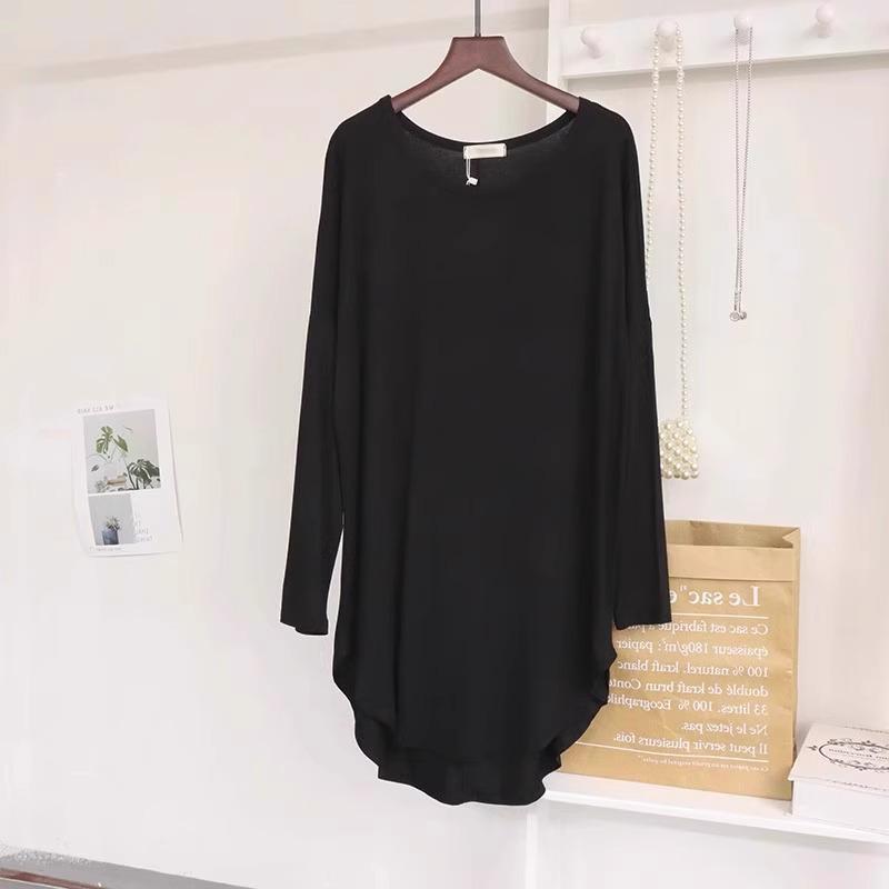 Plus Size Modal Ice Silk Short-Sleeve T-Shirt for Women - Summer Loose Fit with Mid-Length and Hip-Covering Design