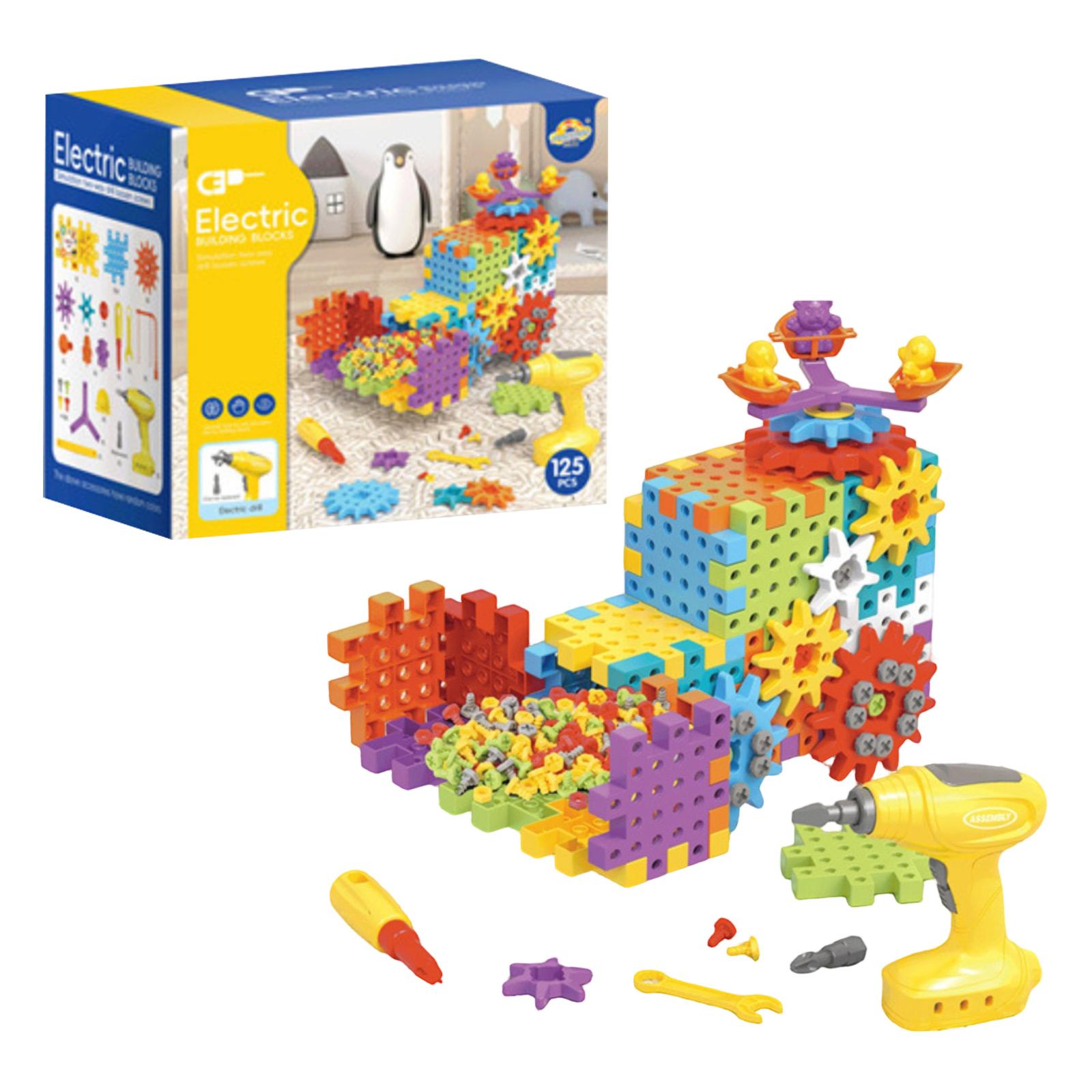 Electric DIY Educational Building Block, Mechanical Gear Linkage, Children s Educational Puzzle, Building Block Toy One Size