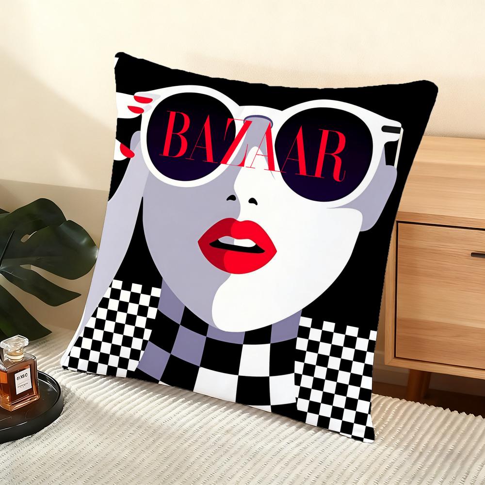 B-Bazaar Magazine Cushion Cover Silky Short Plush Home Sofa Cushion Cover - Invisible Zipper Home Decoration 12x12Inch