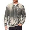 Men's Loose Casual 1/4 Zip Sweatshirt Fashion Printed Long Sleeve Top With Pockets