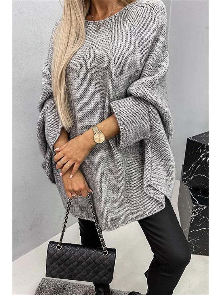 2024 Autumn/Winter Women's Cape-Style Knit Shawl Sweater