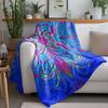 Psychedelic Colorful Fish Pattern Flannel Printed Blanket Suitable for All Seasons Suitable for Living Room Office Sofa Travel