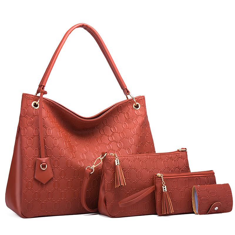 Xiaoyan Women's Tassel Handbag 4-Piece Set