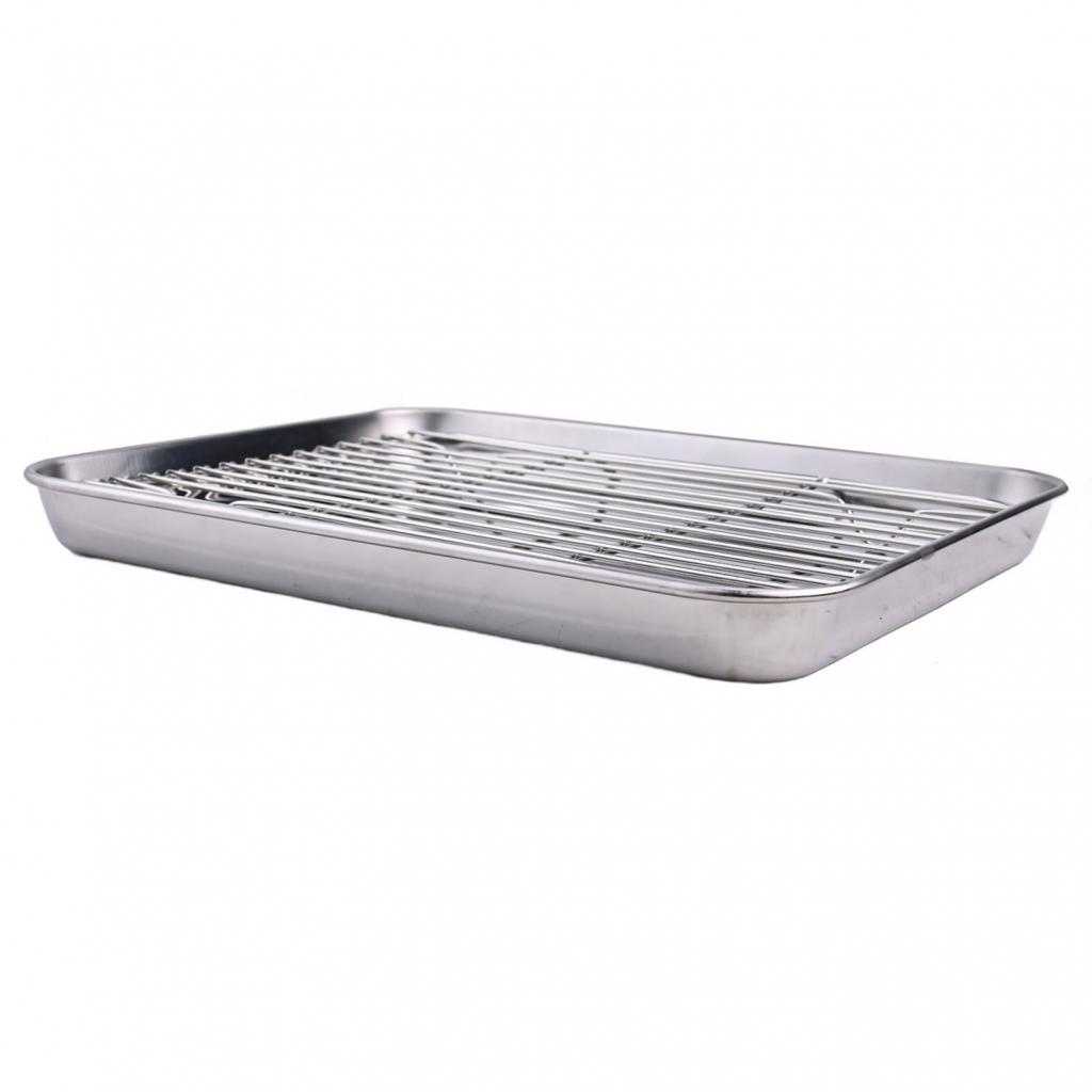 Baking Sheet Rack Set Stainless Steel Full Sides Design