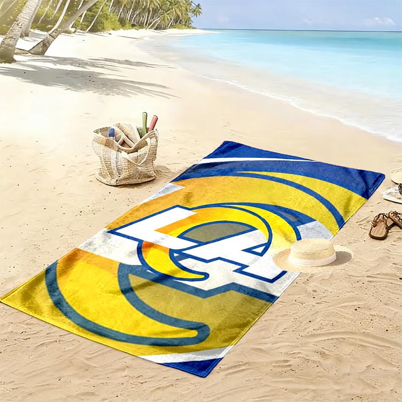 Los Angeles Rams Print Beach Towel, Large Soft Quick Dry Towel for Beach Camping Swimming