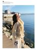 Korean Style Yellow Fur Coat: Women's Soft Petite Leather & Fur Cotton Winter Jacket