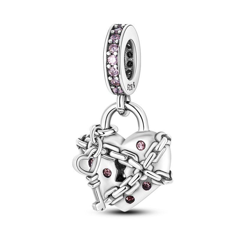 Charms Plata De Ley 925 Evil Blue Eyes Silver Sun Star Elk Dinosaur Flower Charm Women Anniversary DIY Jewelry