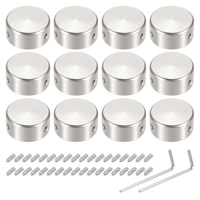 Uxcell 12 pièces Interrupteur au pied Bouton de pédale de guitare Couvercles supérieurs d'interrupteur au pied en métal pour pédale d'effet de guitare pouce Argent Gris Capuchons, Boutons 3/8,