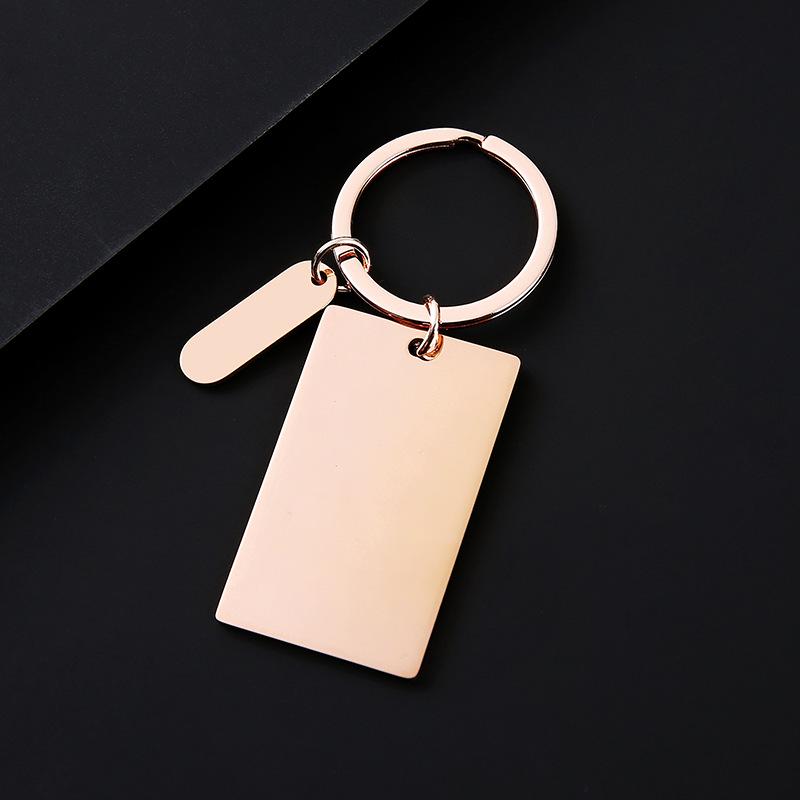 Stainless Steel Engraving Metal Keychain - Rectangular, Laser UV Color Printing, Perfect Festival Gift