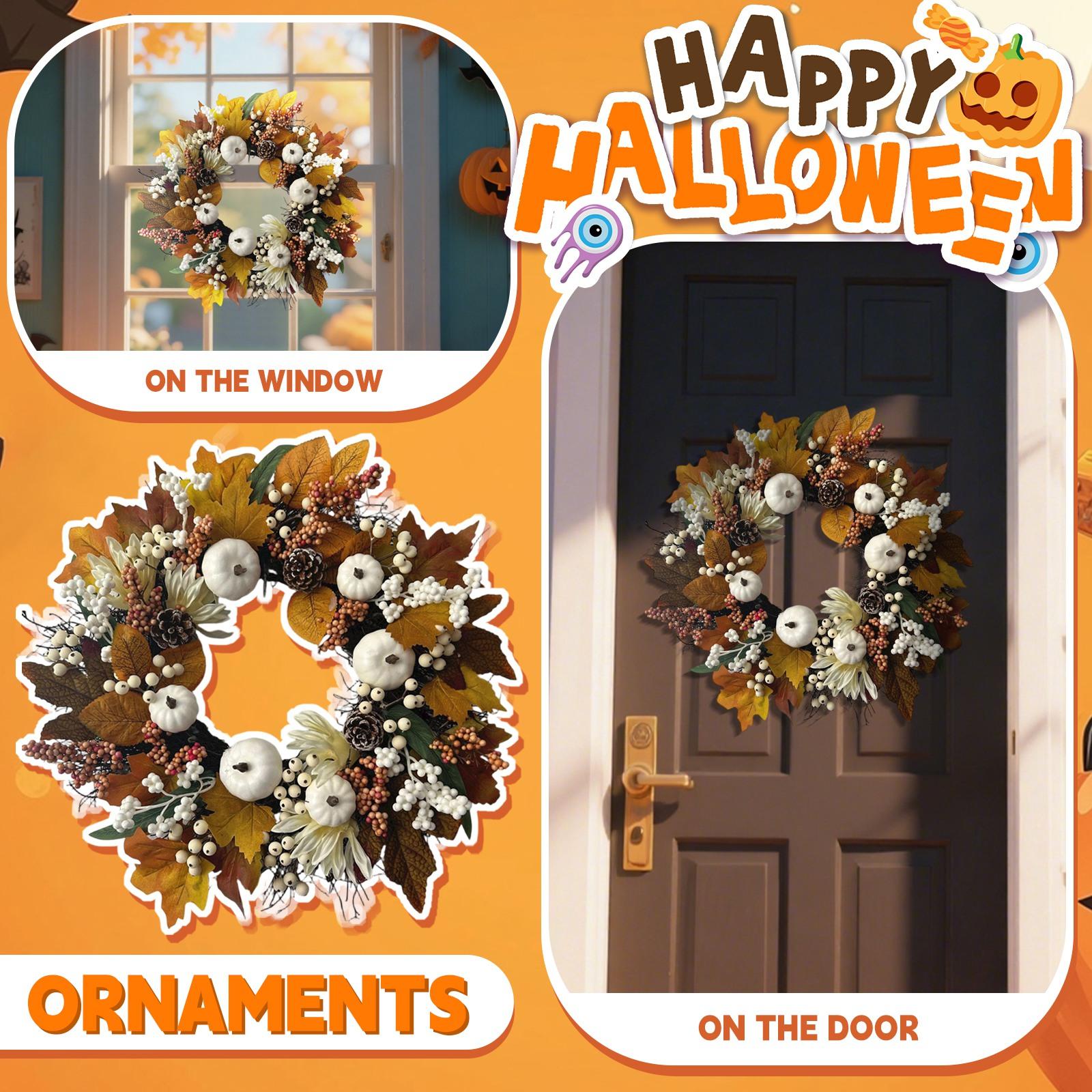 

40cm Holiday Wreath Artificial Flower Decoration Wreath Door Hanging Wall Hanging One Size белый