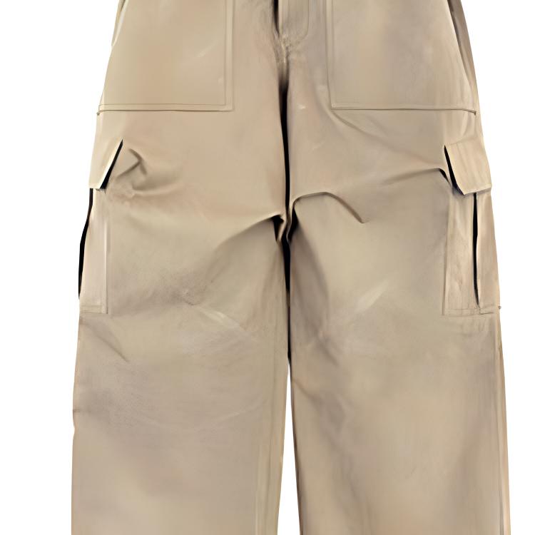 WE11DONE FW23 Solid Color Pleated Loose Casual Cargo Pants Unisex Pants Brown WD-DP3-23-302-W-BG
