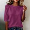 Women Short Sleeve Crew Neck Loose Fit Lightweight Casual Top Comfortable Basic Pullover Blouse for Daily Wear