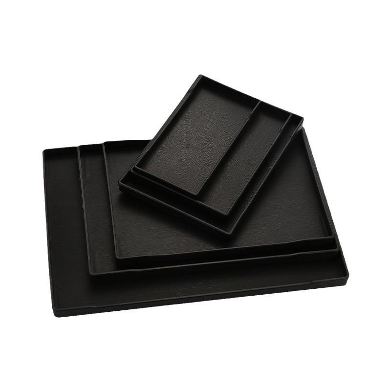 Rectangular Hotel Tray: Plastic Plate, Water Cup Storage for Bathroom or Restaurant.