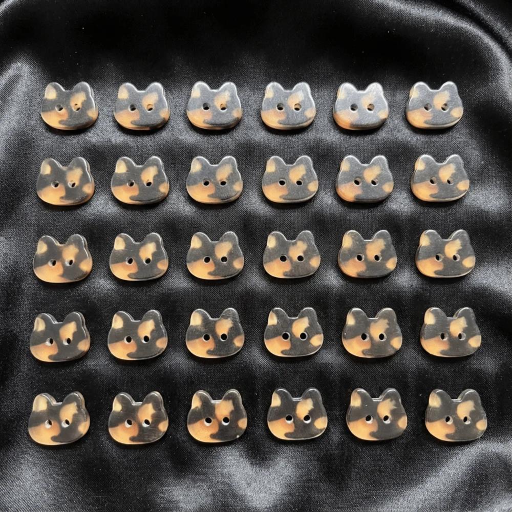 30 Pezzi 12mm Bottoni Gatto Creativi Carini Gatto Calico Bottoni Resina Gatto Zenzero Per Cardigan Maglione Accessori Abbigliamento