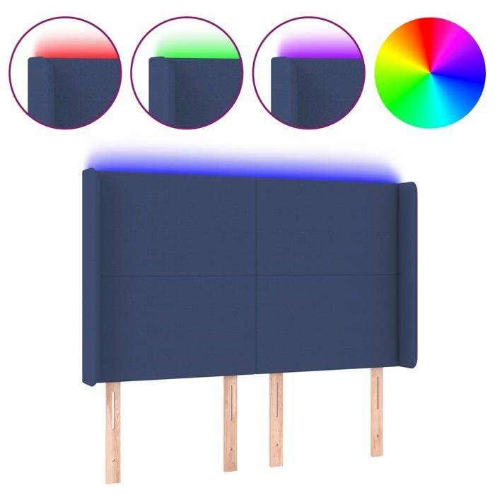 VidaXL LED Headboard Bedroom Furniture Double Bed Accessory Head of Bed Frame Interior Blue 3123772