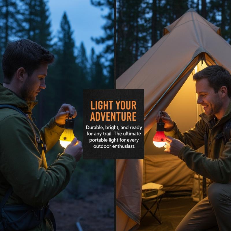 1/4Pcs Emergency Waterproof Adventure Hanging Light Portable LED Camping Lantern Tent Lamp Light Bulb AAA Batteries Powered