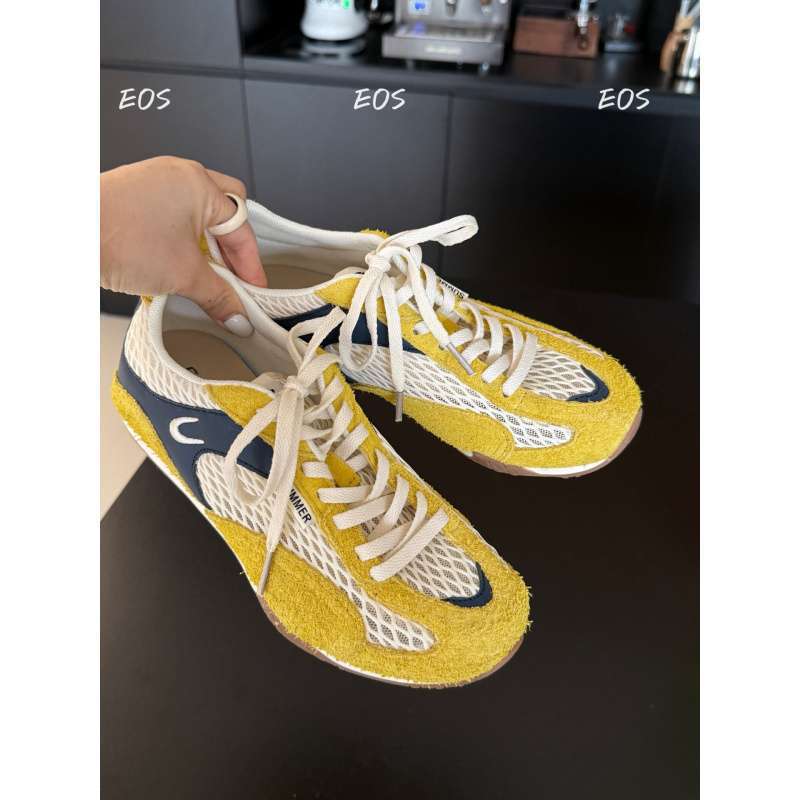 

Fishnet shoes women s 2025 new spring and summer mesh breathable sports and leisure shoes fashionable soft-soled Forrest Gump training shoes 35 жёлтый