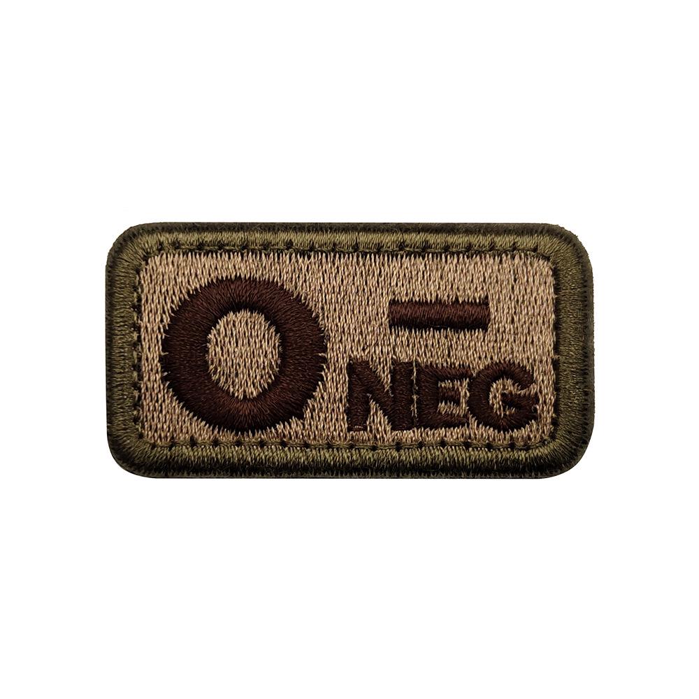 

Sea Customer Blood Type Velcro Patch 5x2.6CM: Type A, B, AB, O Embroidered Outdoor POS NEG Badge