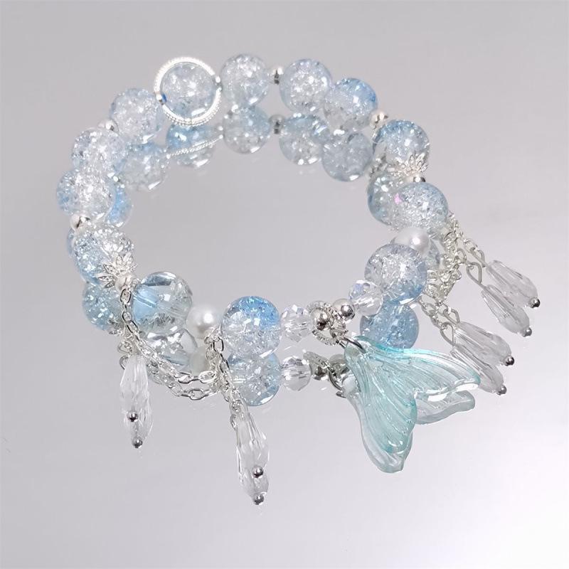 Colorful Crystal Beaded Fishtail Bracelet: Sweet, Fairy-Inspired Gift for Best Friend or Girlfriend - Perfect for May Day Outings