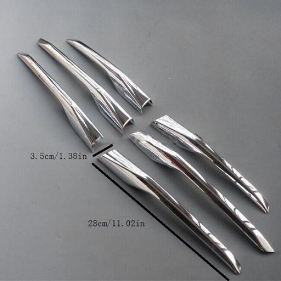 6pcs Chrome Front Fog Light Stripe Trim Fit For Cadillac XT5 2017-