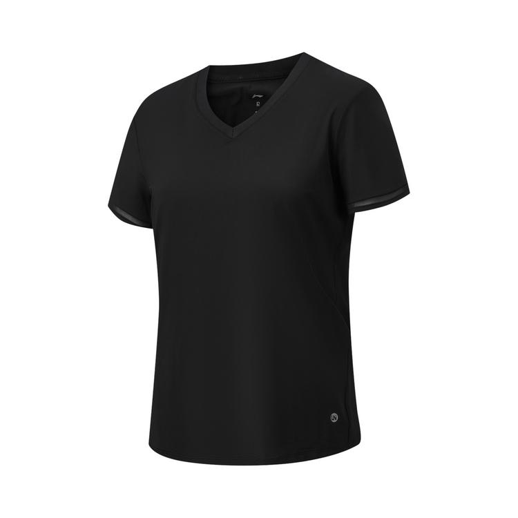 Li-Ning Quick-Dry Cool UV-Resistant Slim Fit V-Neck Short Sleeve T-Shirt Women tops ATSW338-4 S
