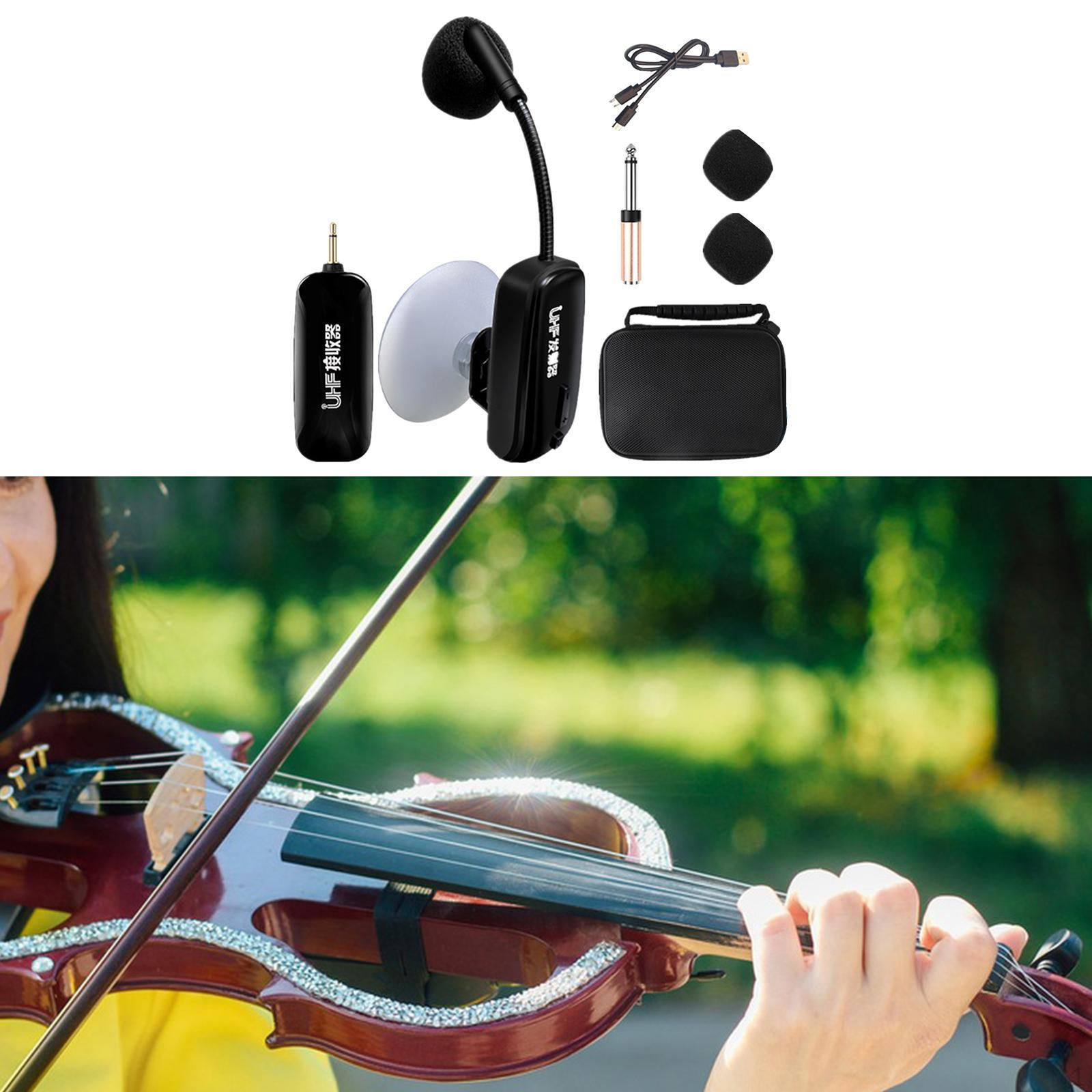 

Приемник микрофона для музыкальных инструментов, беспроводной с адаптером, крепление на присоске для Viola Acoustic 1 Piece Set