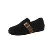 Pedal wool cotton shoes for women to wear in the autumn and winter of 2025, new flat-bottomed imitation lamb wool warm one-word Doudou shoes