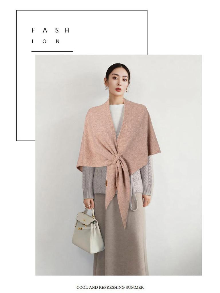 Extra großer roter Dreiecksschal aus Merinowolle - Gestrickte Stola für Damen, Wärme für Herbst/Winter