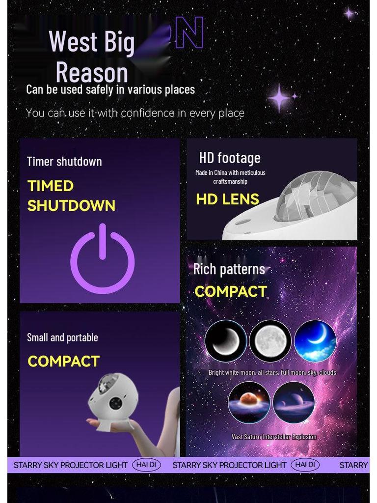 Starry Sky Bluetooth Speaker & Projector: USB Atmosphere Light for Bedroom, Music, Birthday & Holiday Gifts.