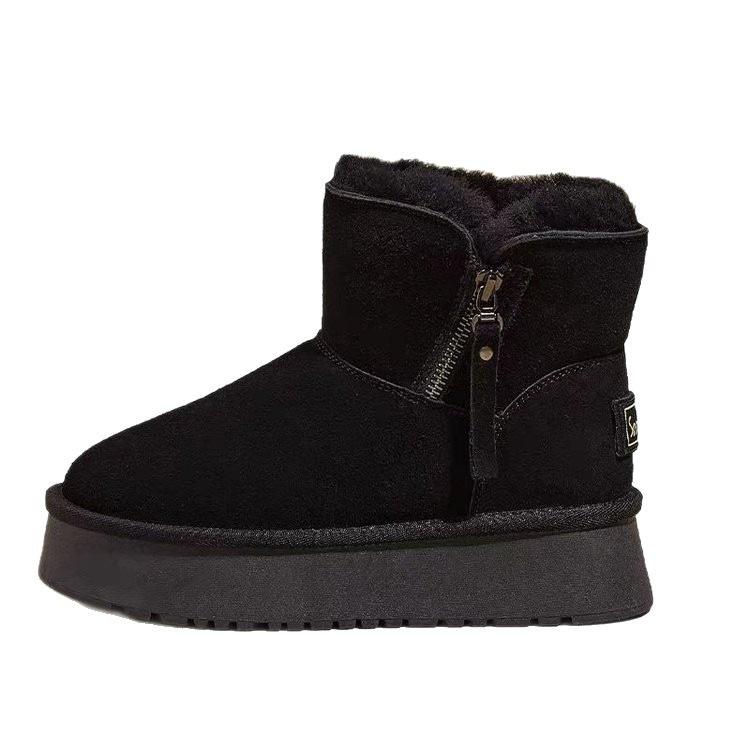 Winter warm plush thickened cotton boots thick-soled plush snow boots new thickened outer cotton shoes