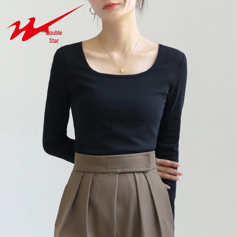 Shuangxing Women s Square Neck Long Sleeve Base Layer Top 2XL