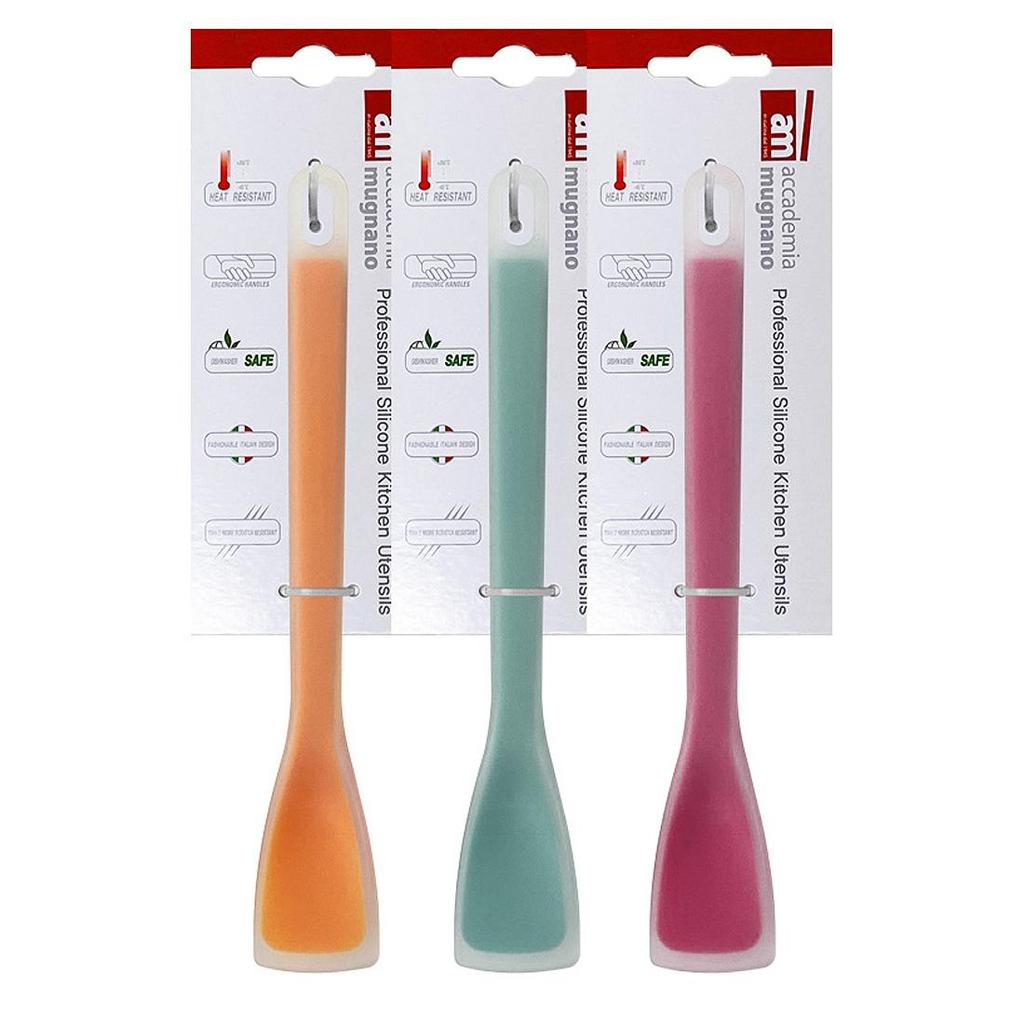 Am Silicone Two-Tone Head-Up Mini Spatula 3 Color Mint/Orange/Red No Scratch No PFOA
