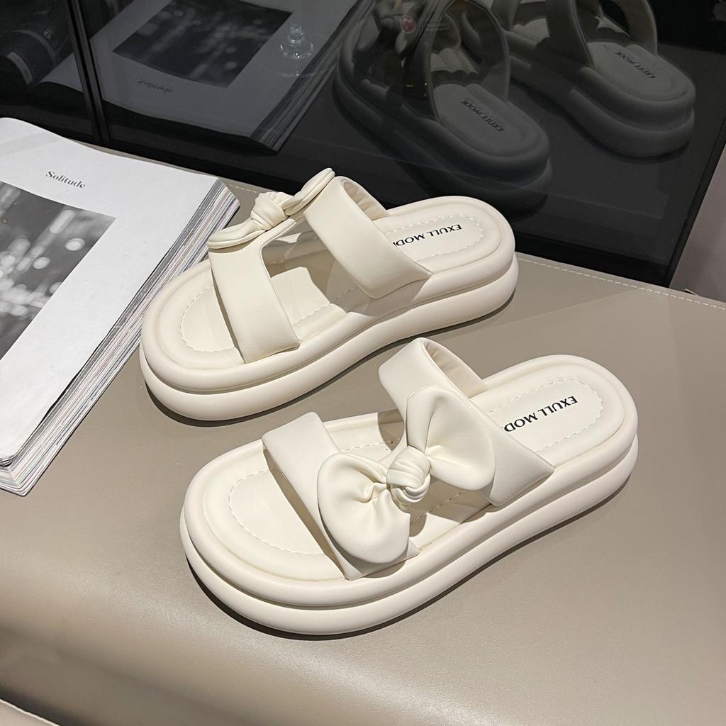 Thick-bottomed cool slippers for women's 2025 summer new casual soft-bottomed soft-sided muffin bottom heightening cool slippers for women